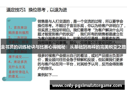 金书贤的训练秘诀与比赛心得揭秘：从基础到高峰的完美蜕变之路